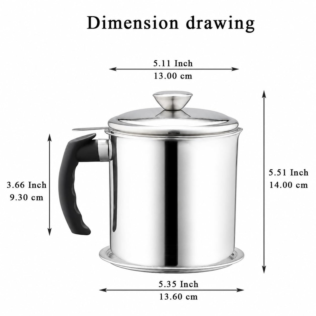 Stainless Steel Oil Strainer Pot with Fine Mesh Filter